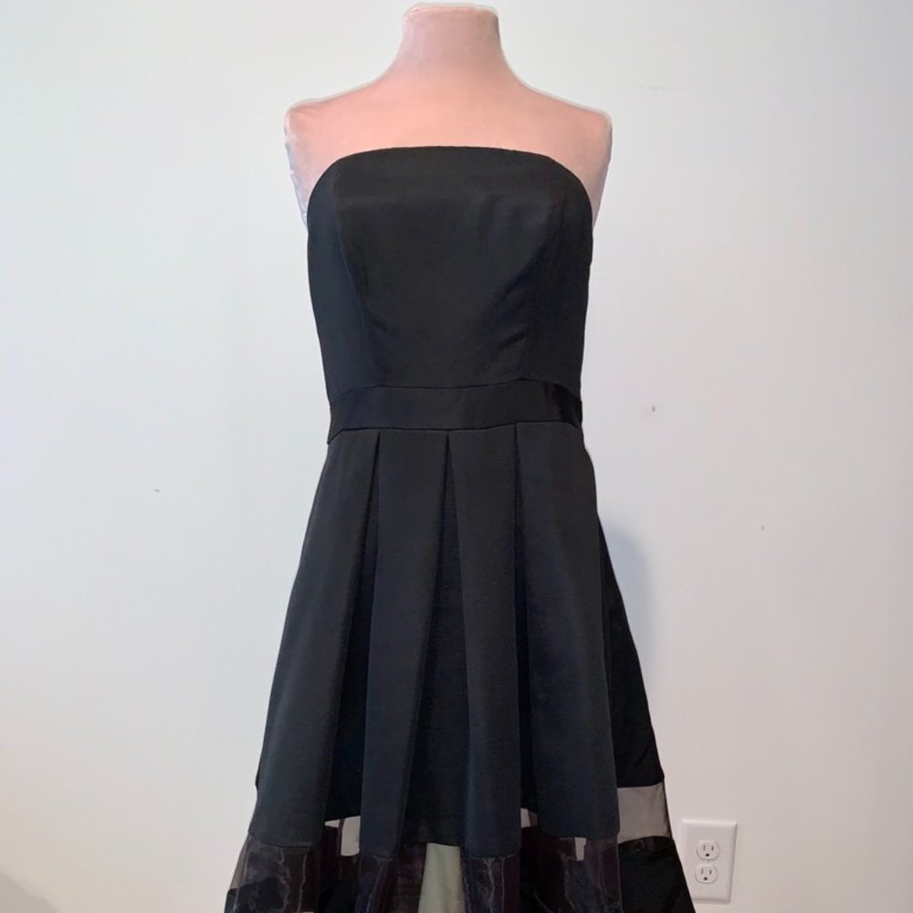 Express Black Midi Strapless Dress